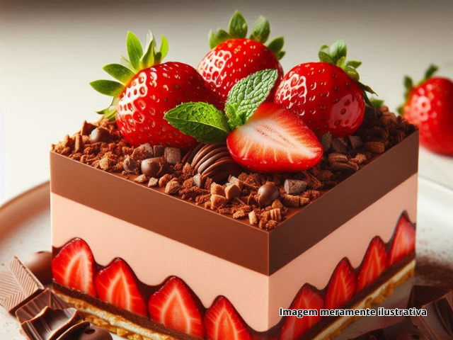 Pav� de Morango com Chocolate