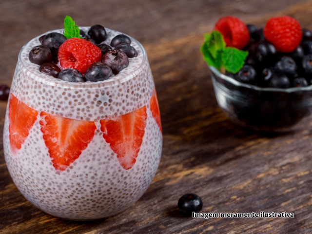 Mousse de Morango com Chia