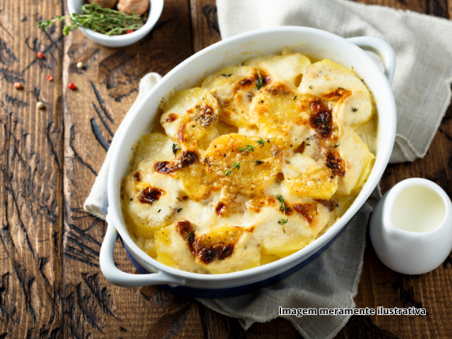 Batata Cremosa com bacon