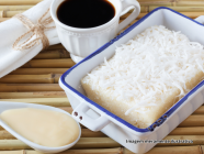 Cuscuz de tapioca com baba-de-mo�a!